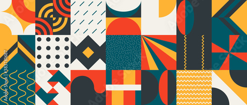 Abstract Vector Pattern Graphics With Simple Geometric Shapes
