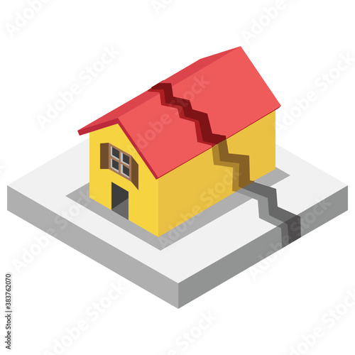 
A broken house is a sign of aftershock natural disaster 
