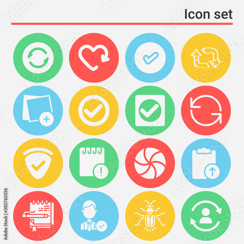 16 pack of restrained  filled web icons set