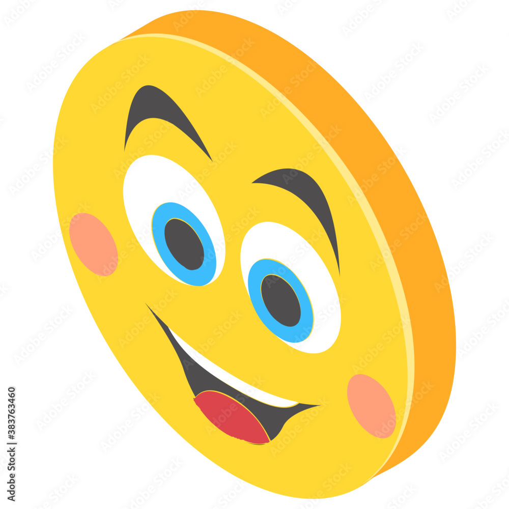 Fototapeta premium Emoji isometric design for expression of feelings 