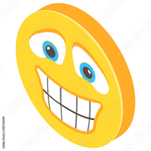 
Emoji isometric design for expression of feelings

