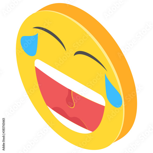 
Emoji isometric design for expression of feelings
