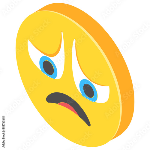 
Emoji isometric design for expression of feelings
