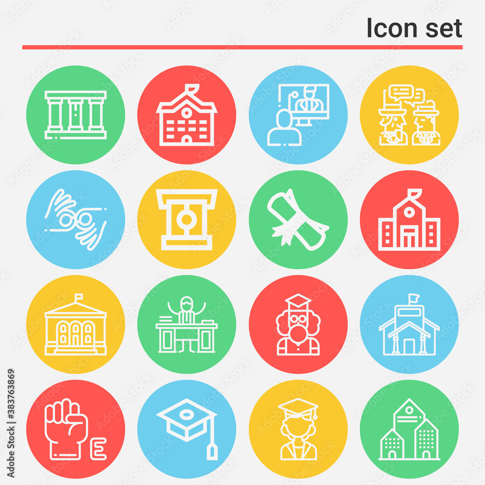 16 pack of faculty lineal web icons set 16 pack of faculty lineal web icons set
