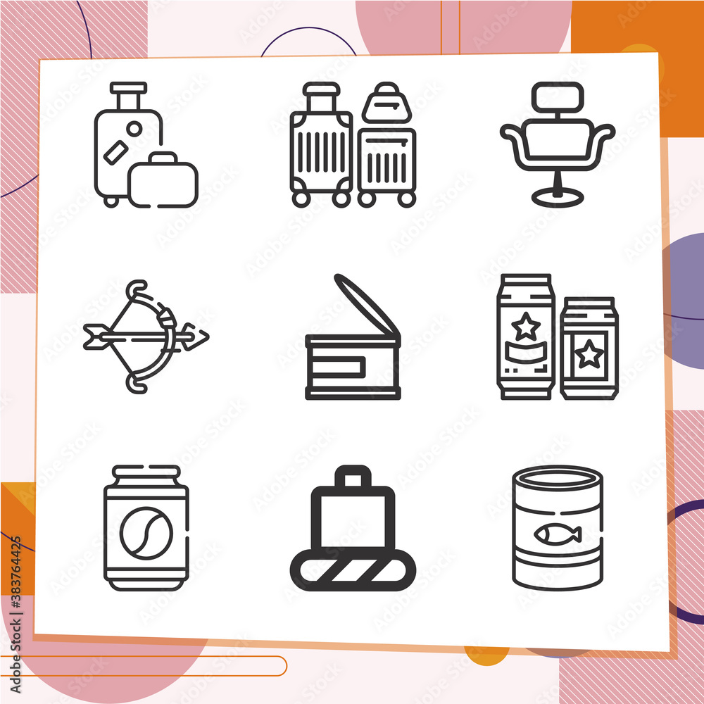 Simple set of 9 icons related to stern Simple set of 9 icons related to stern