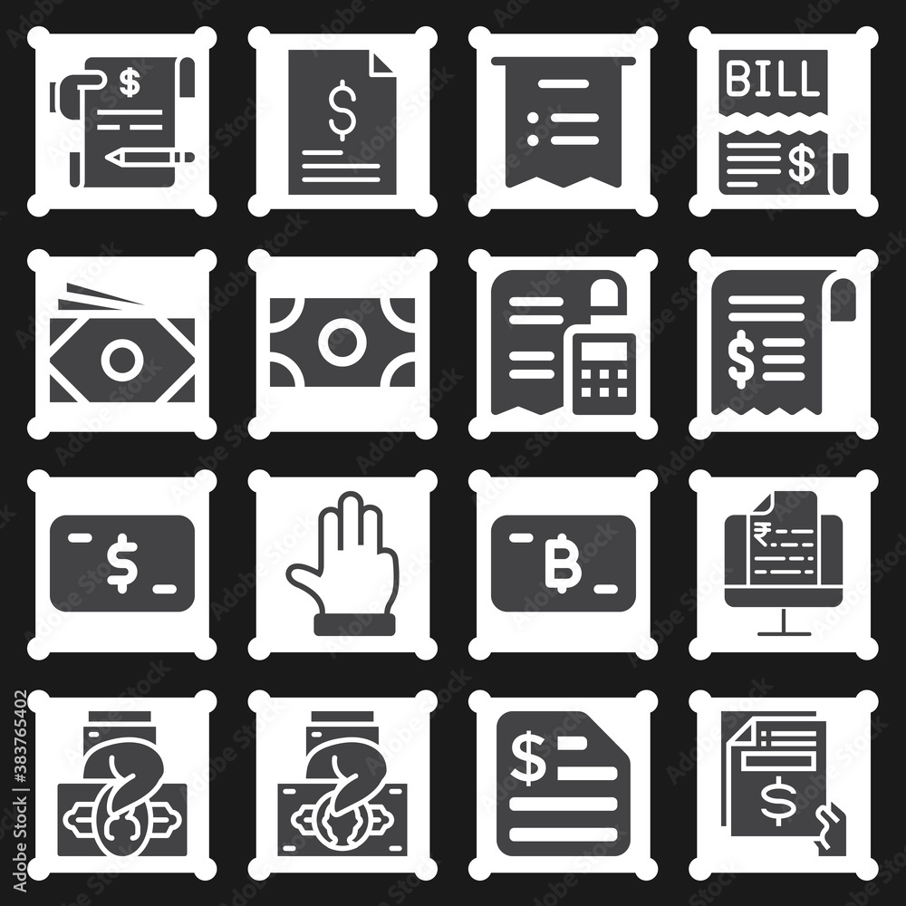 16 pack of counting filled web icons set 16 pack of counting filled web icons set