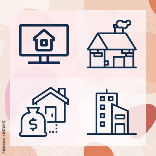 Simple set of landed related lineal icons