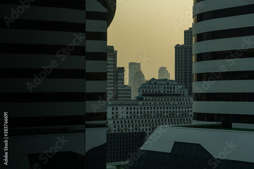 The view of skyscrapers in Sukhumvit  Bangkok