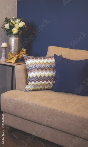 Living room interior with b...
