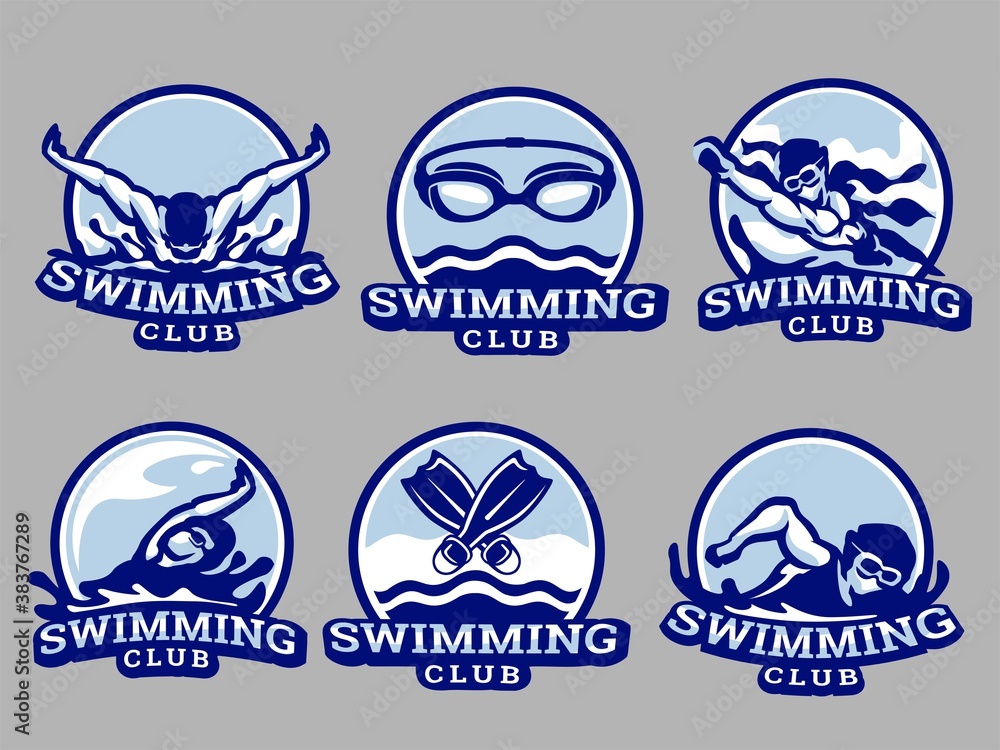 Set of swimming Logo. Swimming logo and badge. Swimming vector