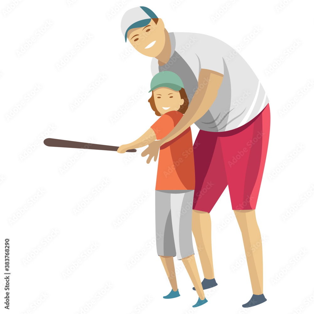 Dad is holding his son, child rearing
Dad is holding his son, child rearing