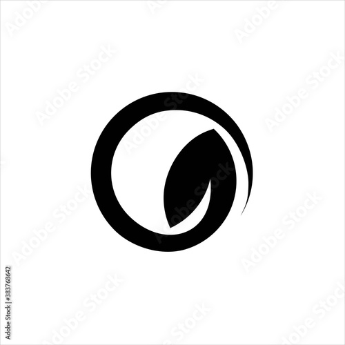 circle and leaf logo shaped letter O