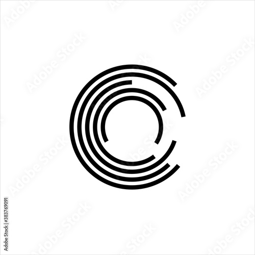 circle logo shaped letter C , logo circle letter c 