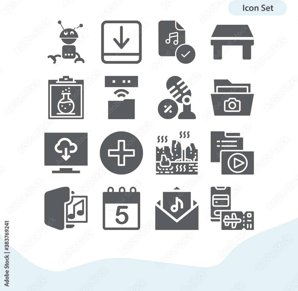 Simple set of calendar related filled icons. Simple set of calendar related filled icons.