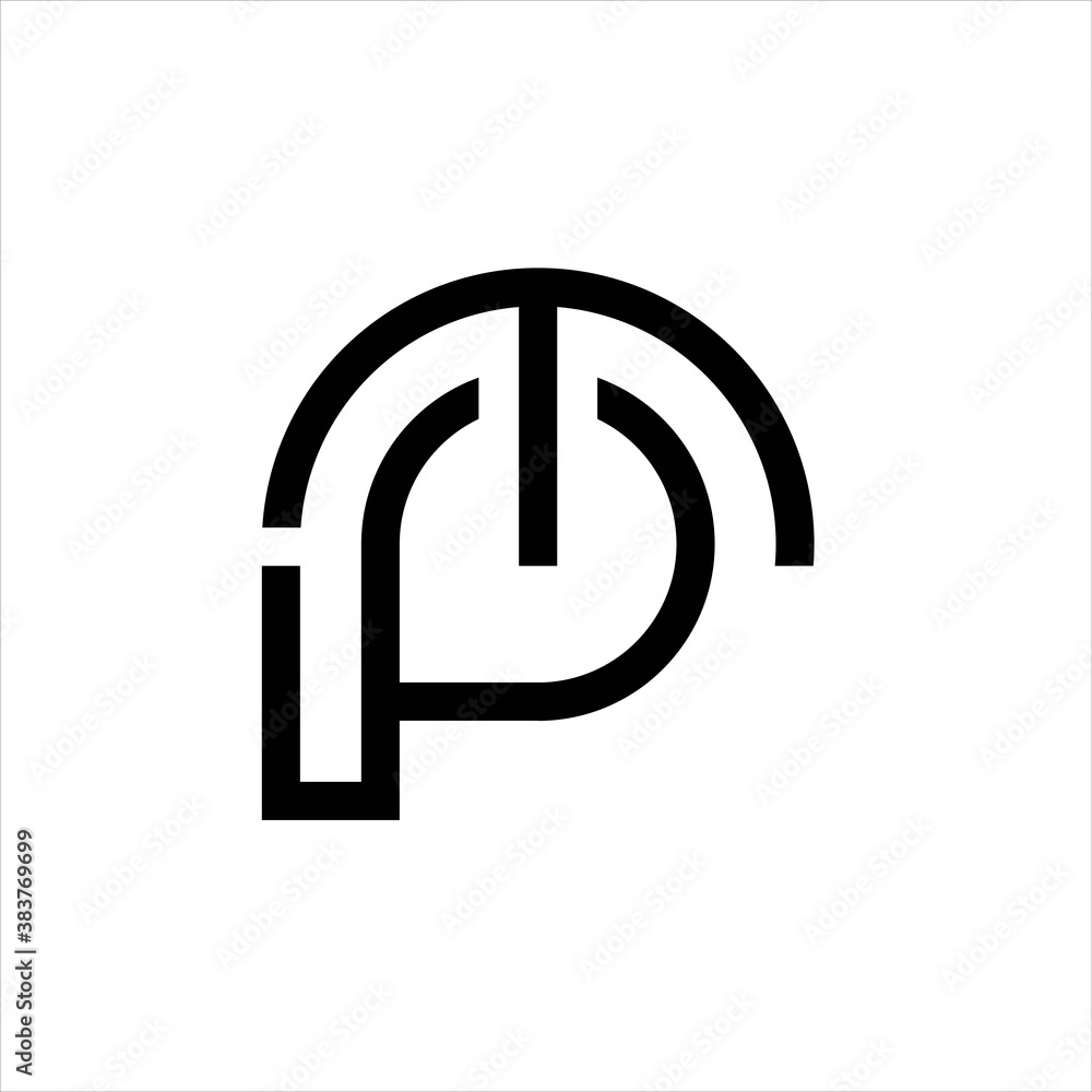 unique combination P and T letter logo unique combination P and T letter logo