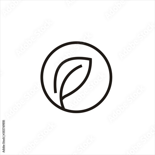 logo lief circle , logo line leaf circle 