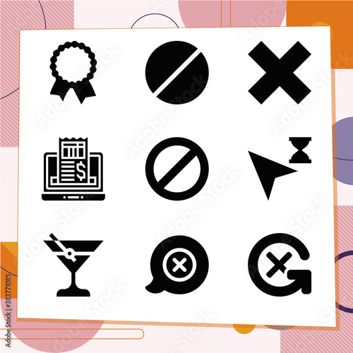 Simple set of 9 icons related to declare