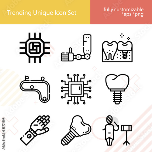 Simple set of shunt related lineal icons.