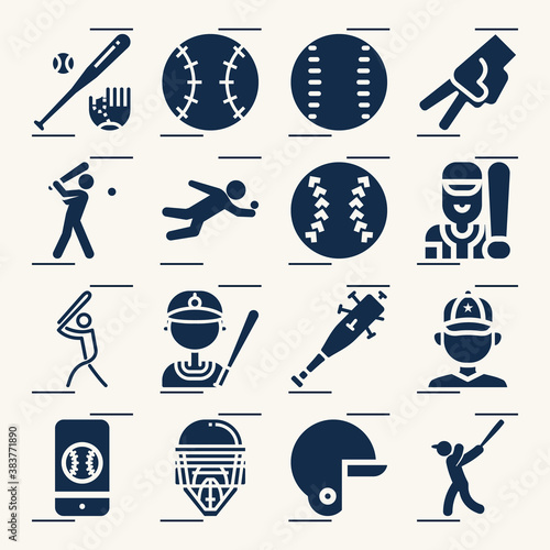 Simple set of pitcher related filled icons.