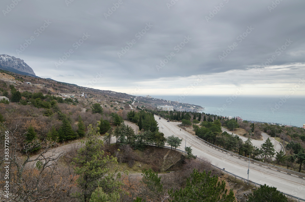 View of the Crimean mountains near Simeiz View of the Crimean mountains near Simeiz