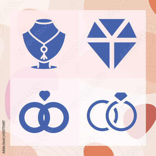 Simple set of marriage offer related filled icons