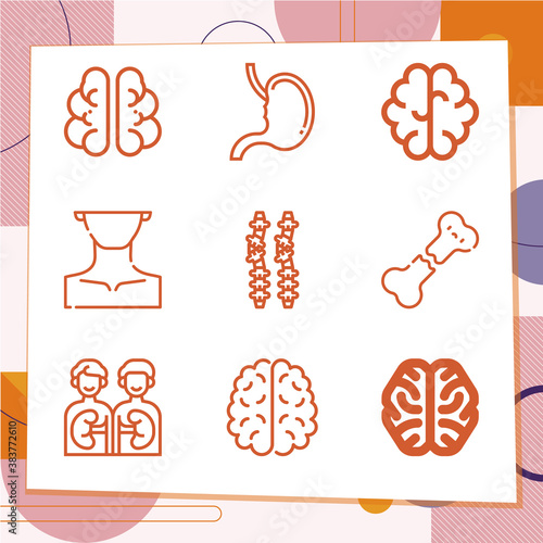 Simple set of 9 icons related to human body