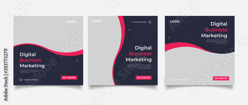 Digital business marketing banner for social media post template 