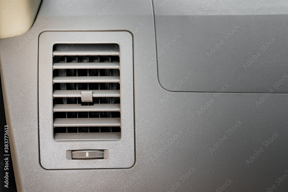Close up car air conditioner system and control panel. Automotive interior ventilation. Car air direction control. Close up car air conditioner system and control panel. Automotive interior ventilation. Car air direction control.