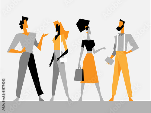 Personaggi maschili e femminili squadrati