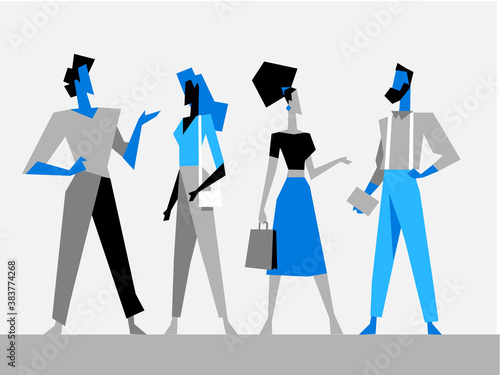 Personaggi maschili e femminili squadrati