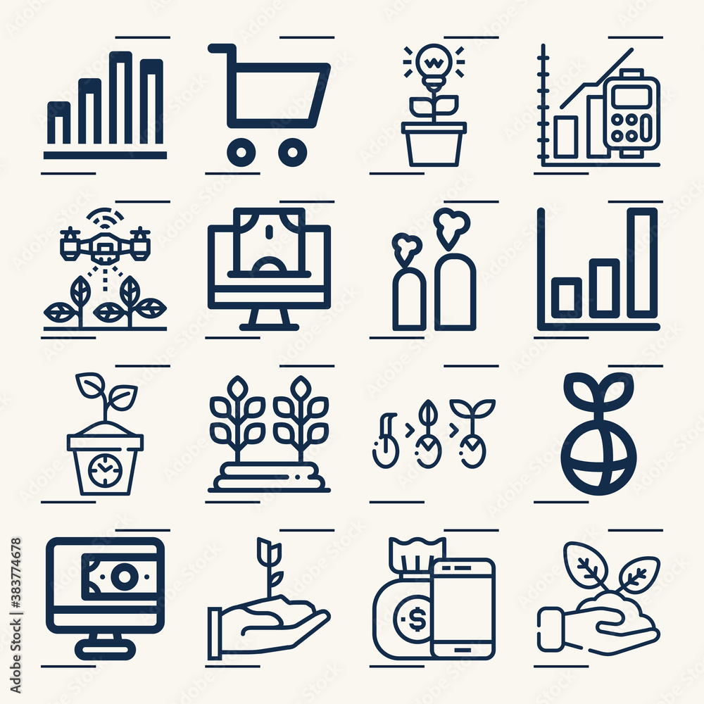 Simple set of owed related lineal icons. Simple set of owed related lineal icons.