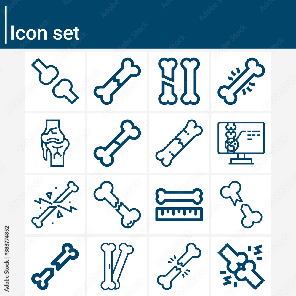 Fototapeta premium Simple set of connective tissue related lineal icons.