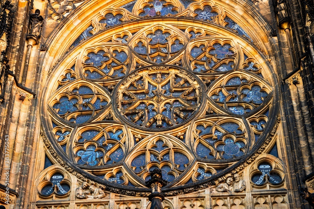 Rose window, St. Vitus cathedral, Prague.