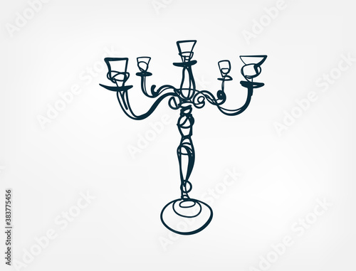 chandelier halloween stuff vector single one line isolated design element