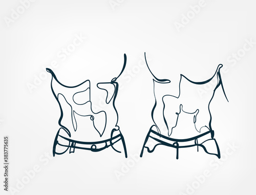 body builder muscle vector single one line isolated design element