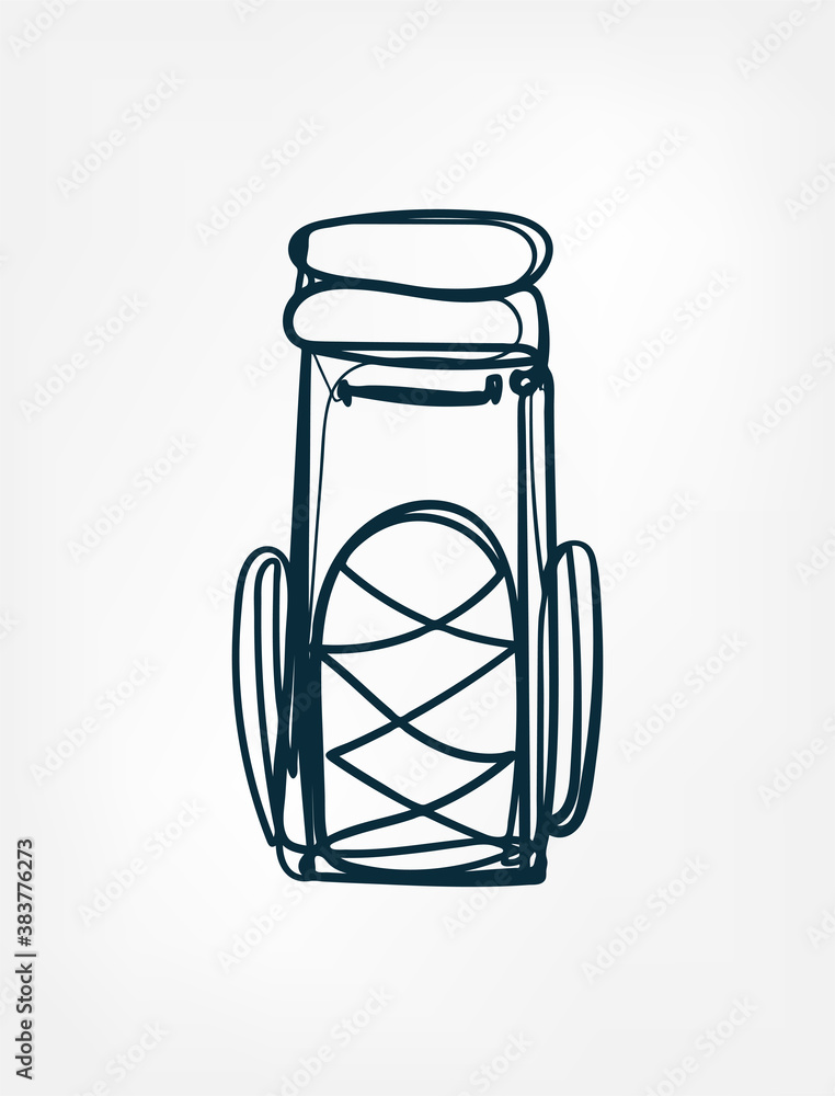 tourist backpack vector single one line isolated design element tourist backpack vector single one line isolated design element