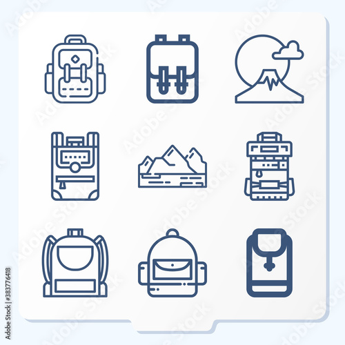 Simple set of 9 icons related to maintains