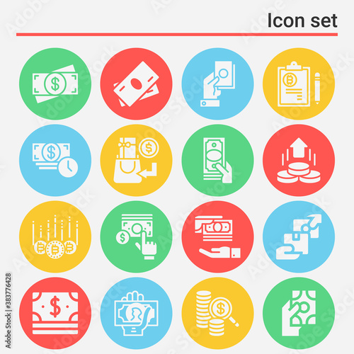 16 pack of immediate payment  filled web icons set