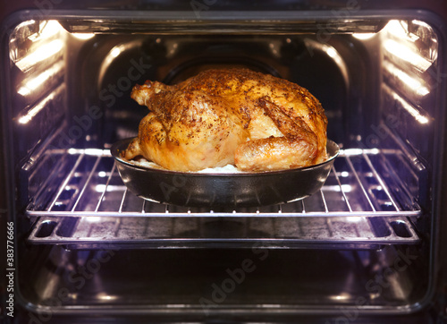 turkey is baked in oven
