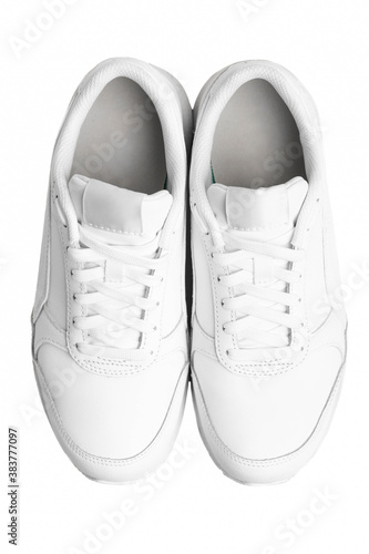 Women's leather white sneakers