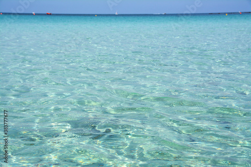 The wonderful crystal clear waters of Porto Ainu which is an unknown beach of Sardinia