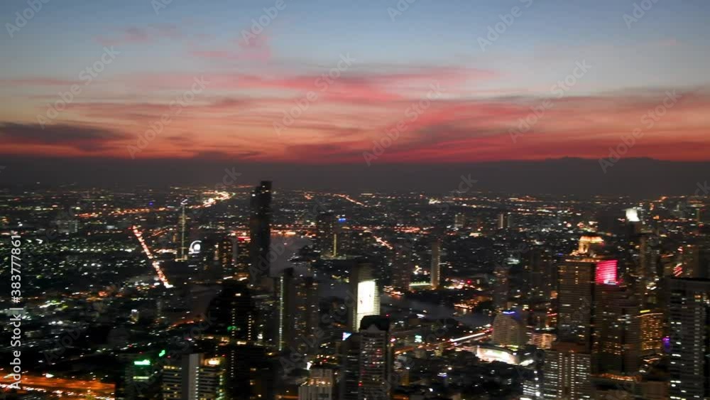 Aerial panoramic sunset view of Bangkok, Thailand Aerial panoramic sunset view of Bangkok, Thailand