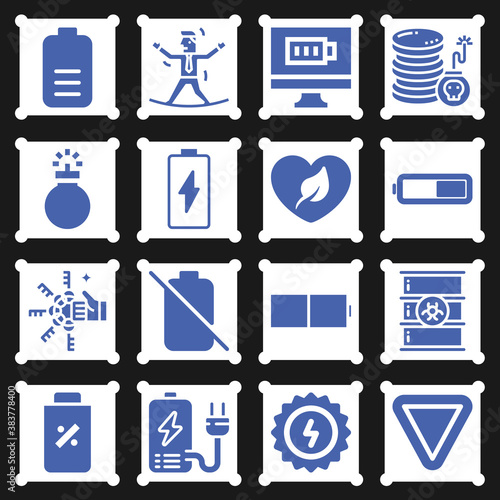 16 pack of attempt  filled web icons set