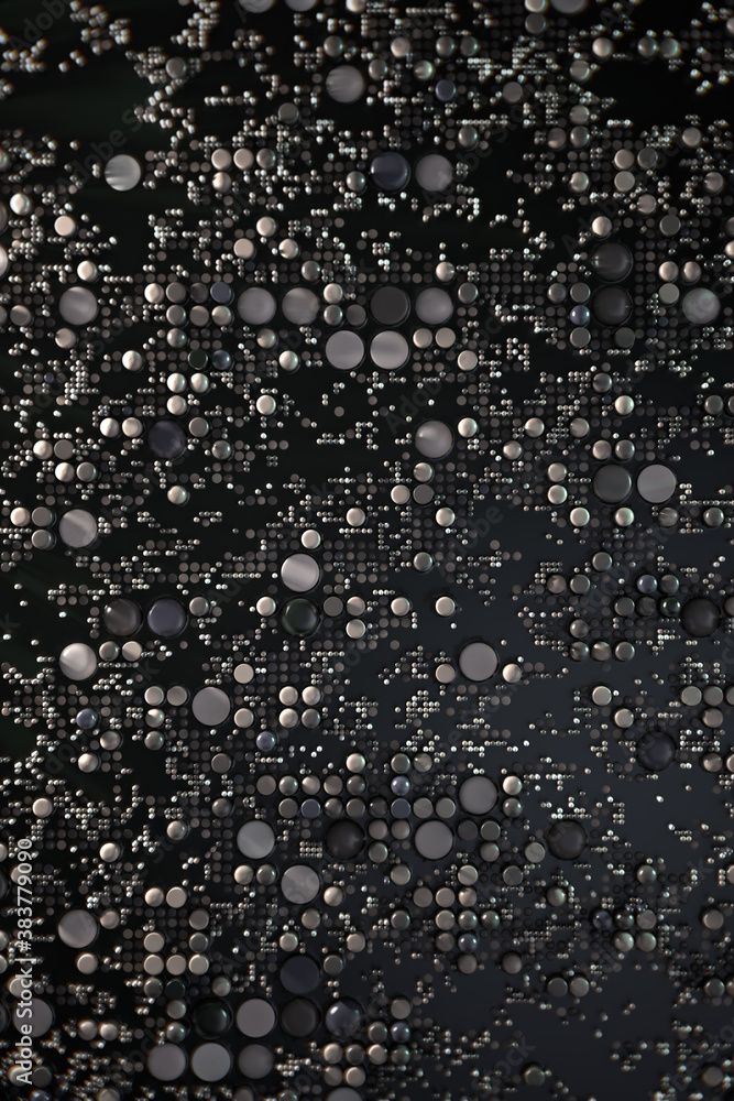 Fototapeta premium Data technology abstract futuristic illustration . Dots and lines on dark background. 3D