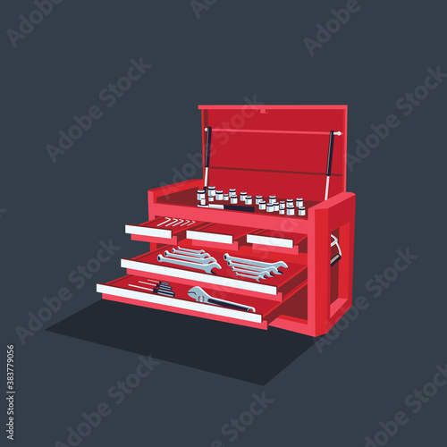 Box set hand tools clip art