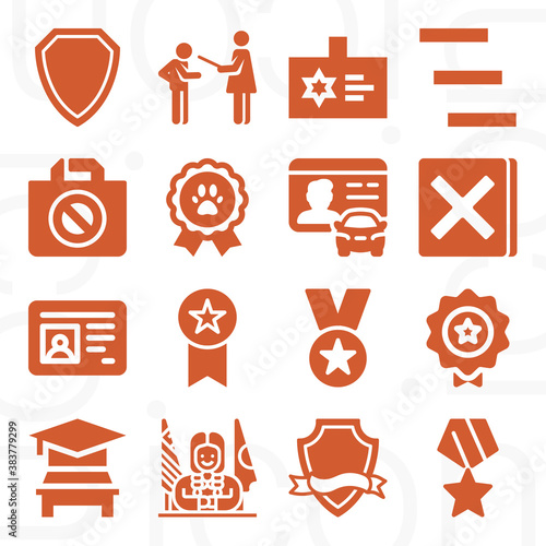 16 pack of sanction  filled web icons set