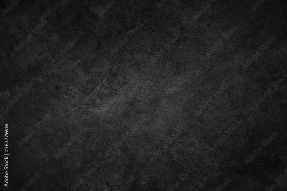 Blur black abstract background. Black concrete texture wallpaper for text and photo. Dark tone wall.