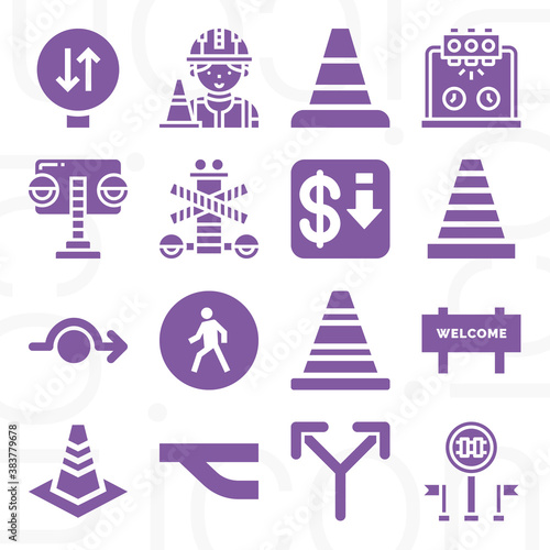 16 pack of congestion  filled web icons set