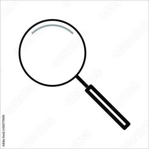 magnifier icon vector flat design on background. vector eps 10
