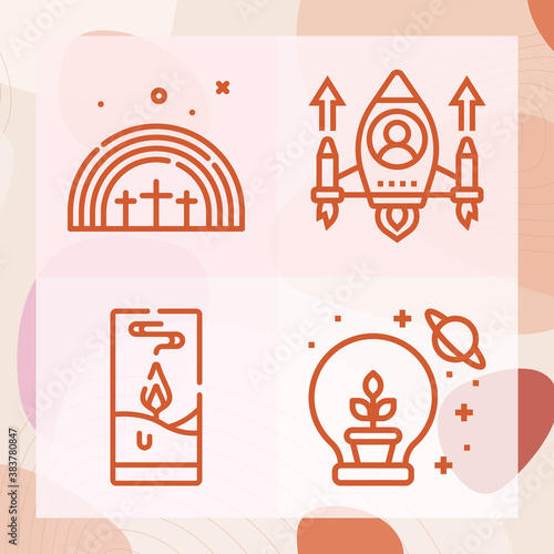 Simple set of encouragement related lineal icons